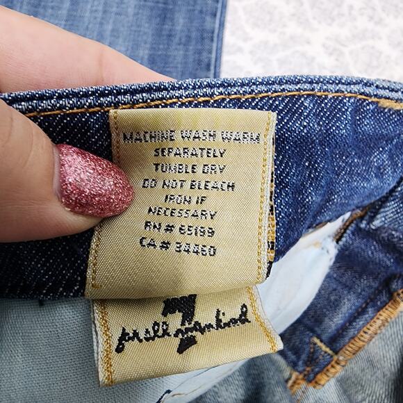 7 For All Mankind Crop A Pocket Denim Jeans Size 29 - Picture 4 of 5